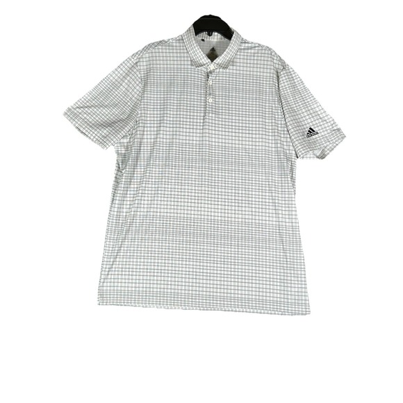 adidas Other - ADIDAS Prime Green Golf Polo Shirt Performance White Black Pattern Mens XL‎